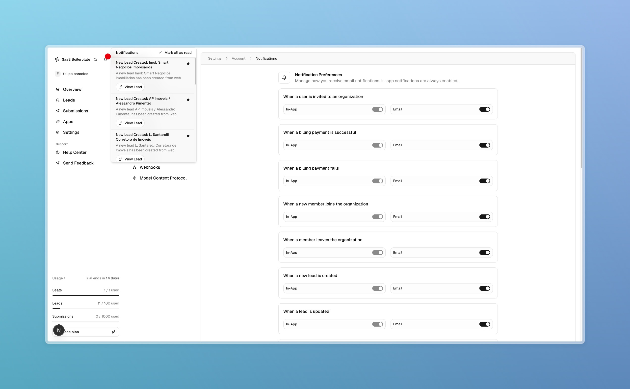 Integrated Notification System: Stay Always Updated
